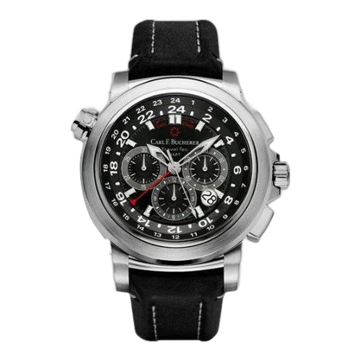 Carl F. Bucherer Patravi Traveltec Chronograph 46.6Mm Stainless Steel Men's Watch