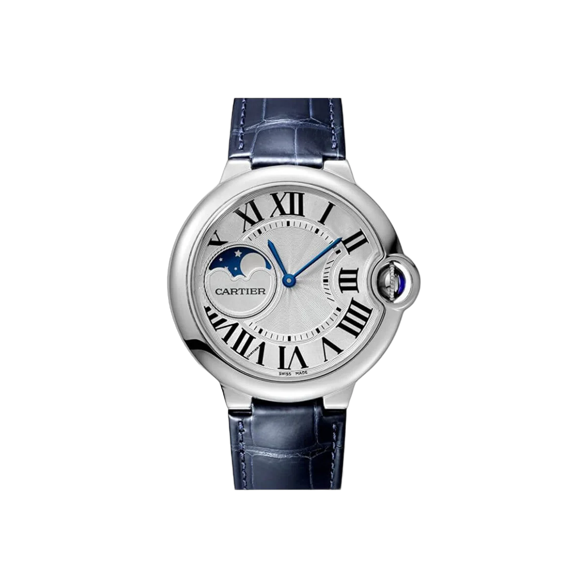 Cartier Ballon WSBB0020 Blue Moonphase Stainless Steel Blue Dial