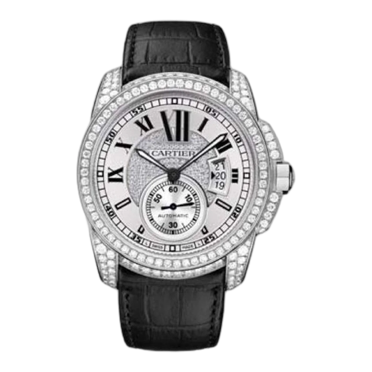 Cartier Calibre De Cartier Automatic White Gold Diamonds Men's Watch