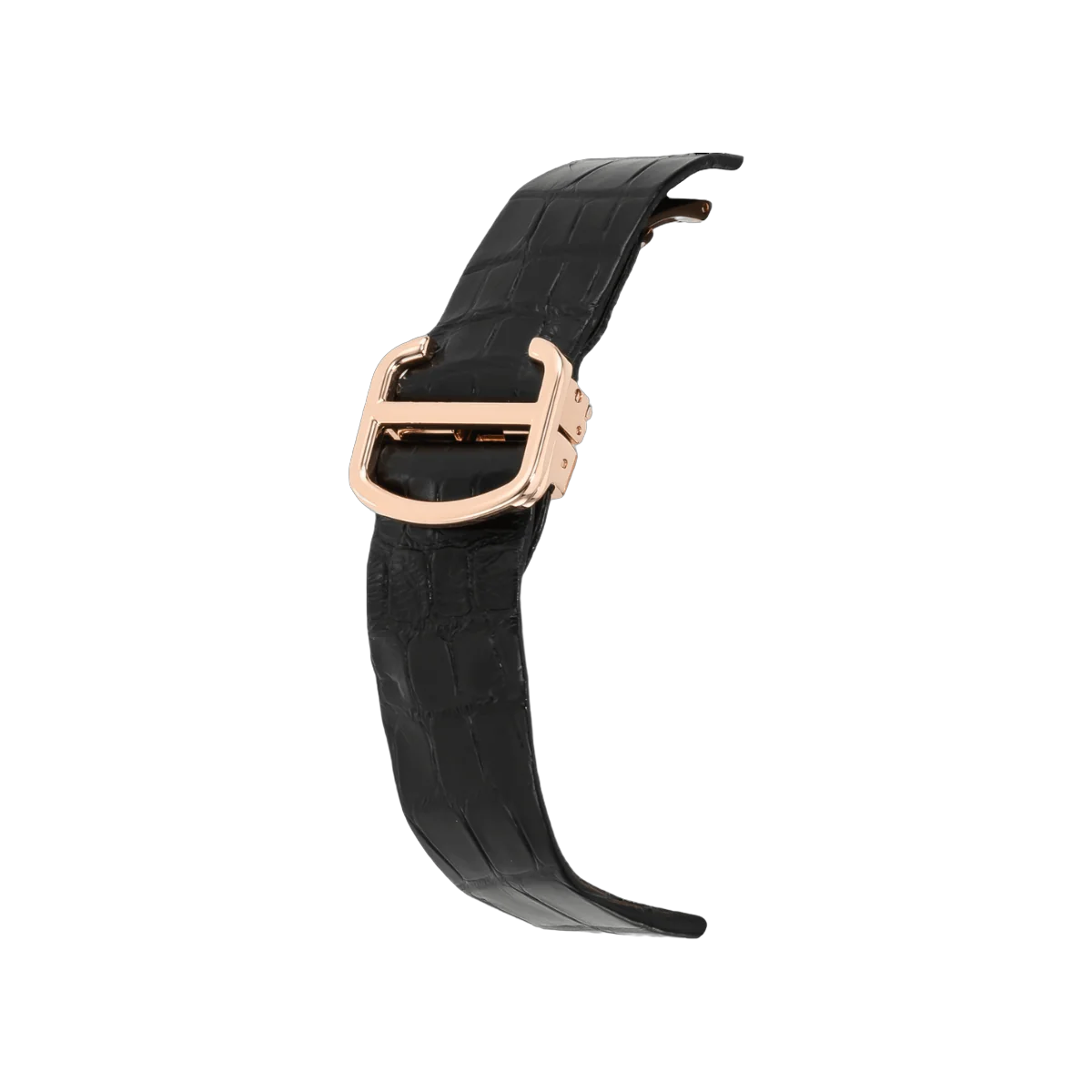 Cartier Santos Dumont W2020067 Rose Gold Silver Dial Black Strap – additional product photo 3