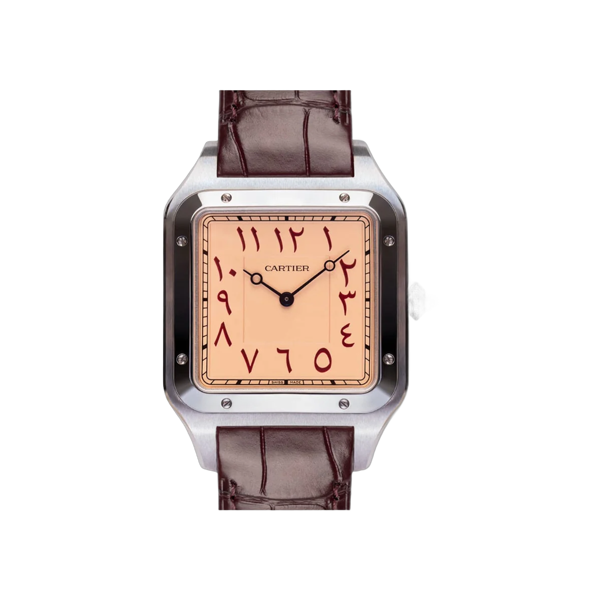Cartier Santos WSSA0049 Dubai Watch Club Edition Stainless Steel 33mm Salmon Arabic Dial Unisex Watch