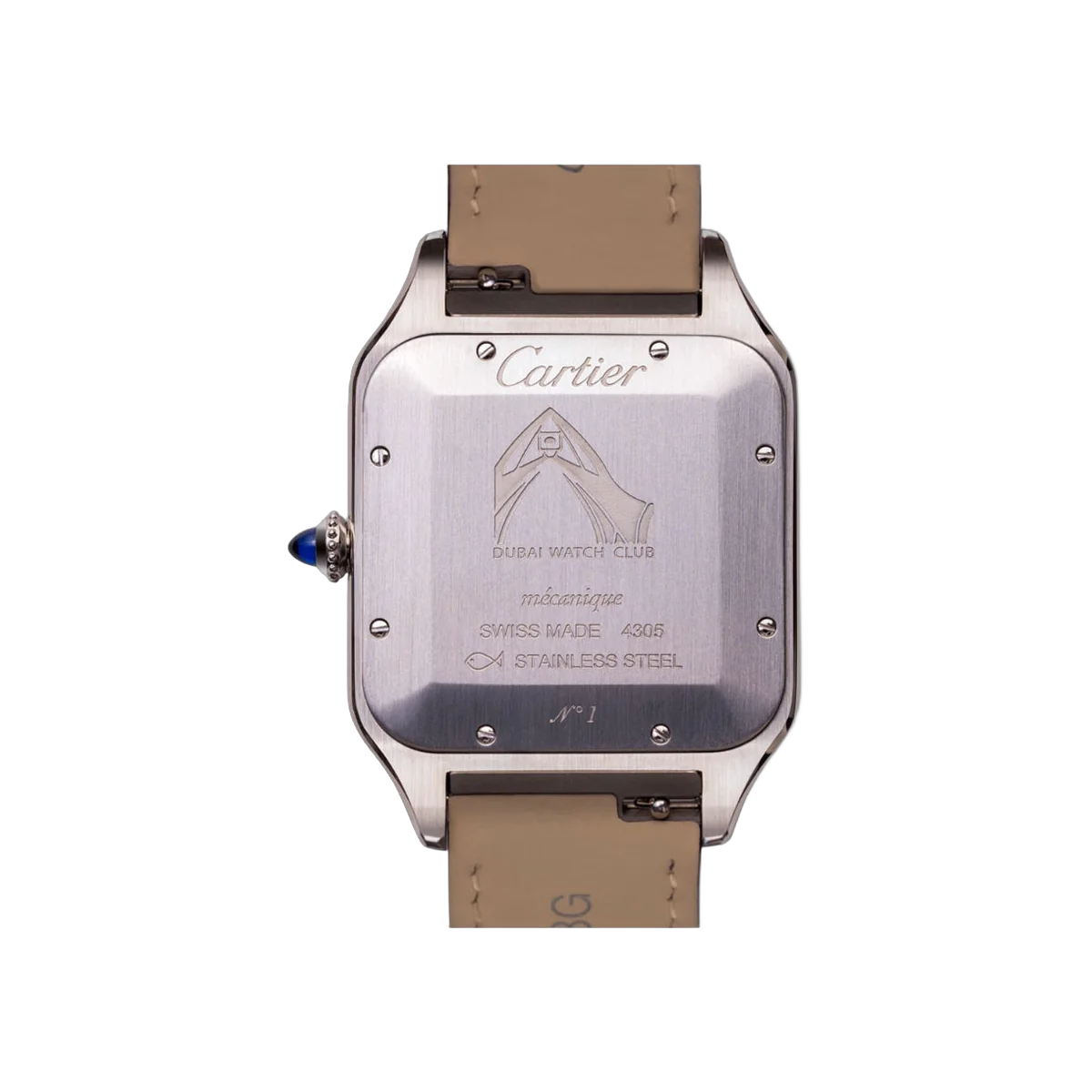 Cartier Santos WSSA0049 Dubai Watch Club Edition Stainless Steel 33mm Salmon Arabic Dial Unisex Watch – additional product photo 2
