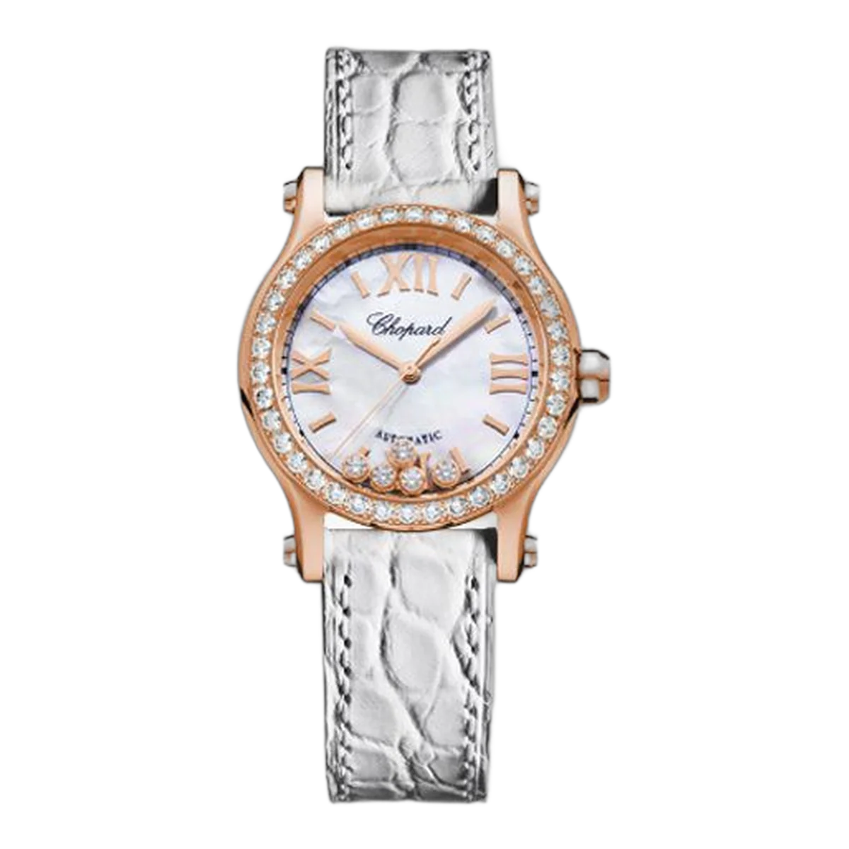 Chopard Happy Sport 30 Mm Automatic Rose Gold Diamonds Ref. 274893-5010