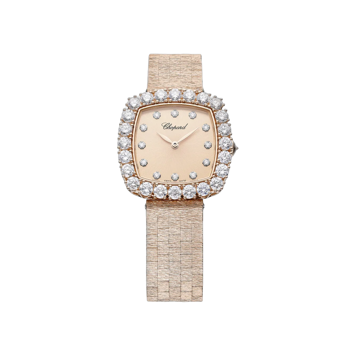 Chopard L'Heure Du Diamant 10A386-5107 Rose Gold 30mm Diamond Bezel and Index Rose Gold Dial Ladies Watch