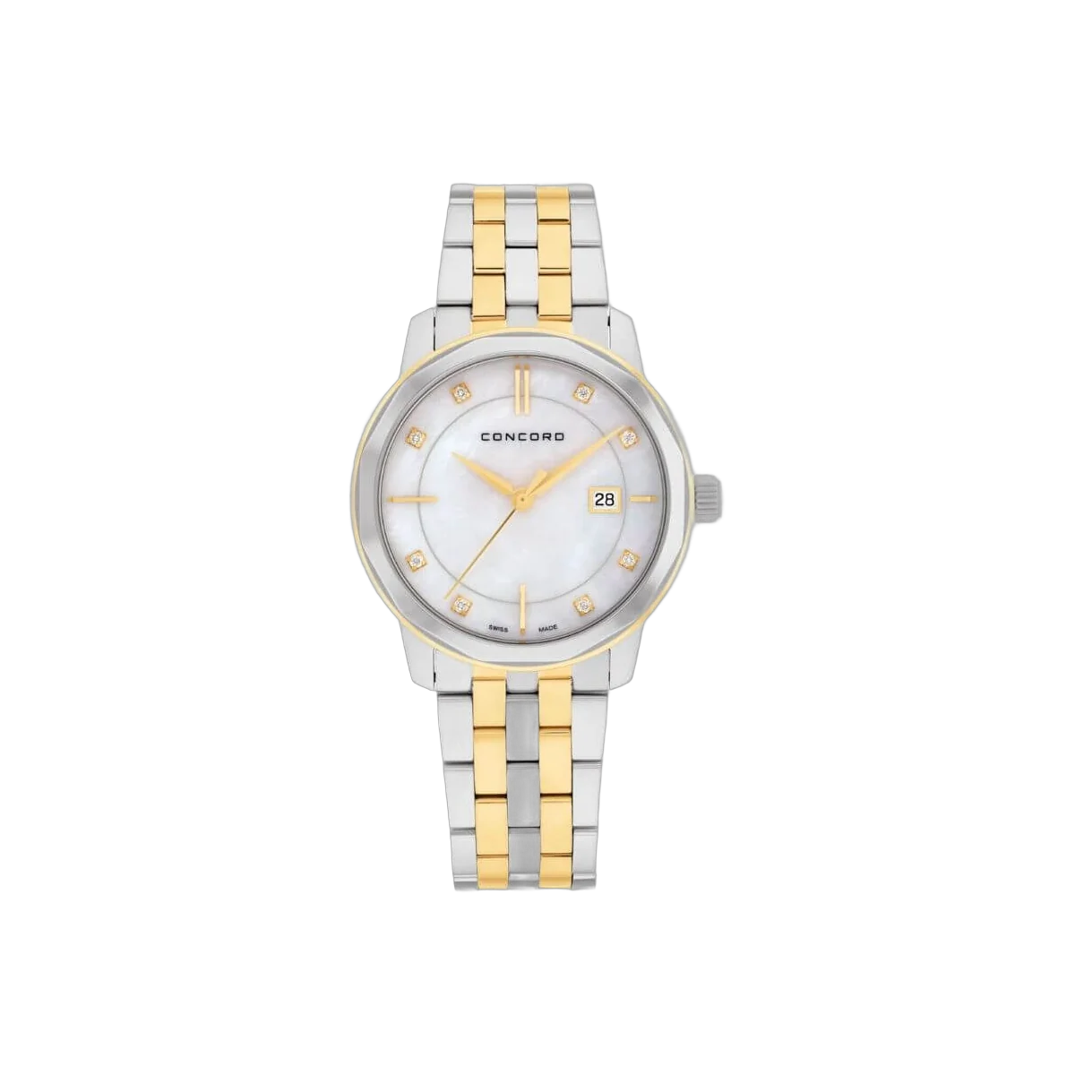 Concord Bennington 0320406 Quartz YG White MOP Diamond Dial 31mm Ladies Watch