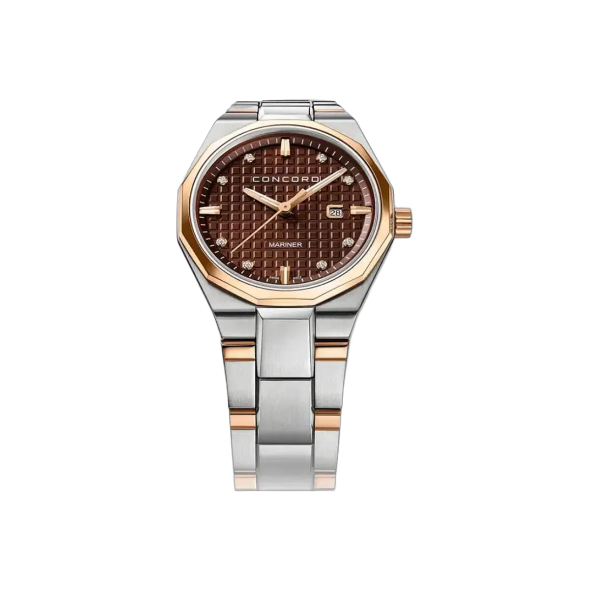 Concord Mariner 0320477 Quartz RG Brown Square Pattern Dial 30mm Ladies Watch