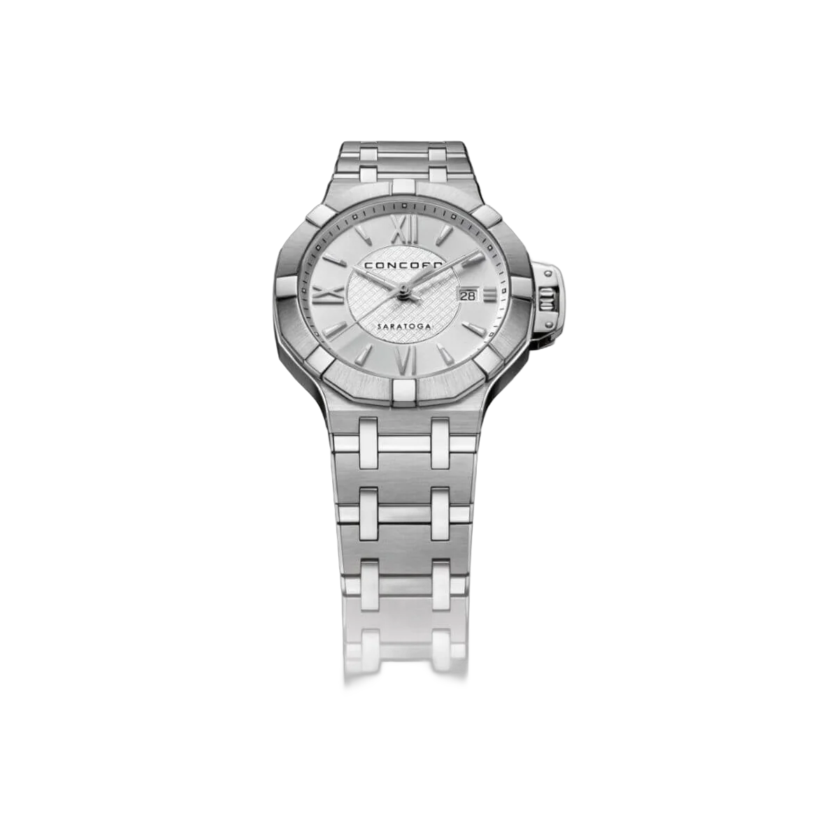 Concord Saratoga 0320428 Quartz Steel Silver Roman Dial 31mm Ladies Watch