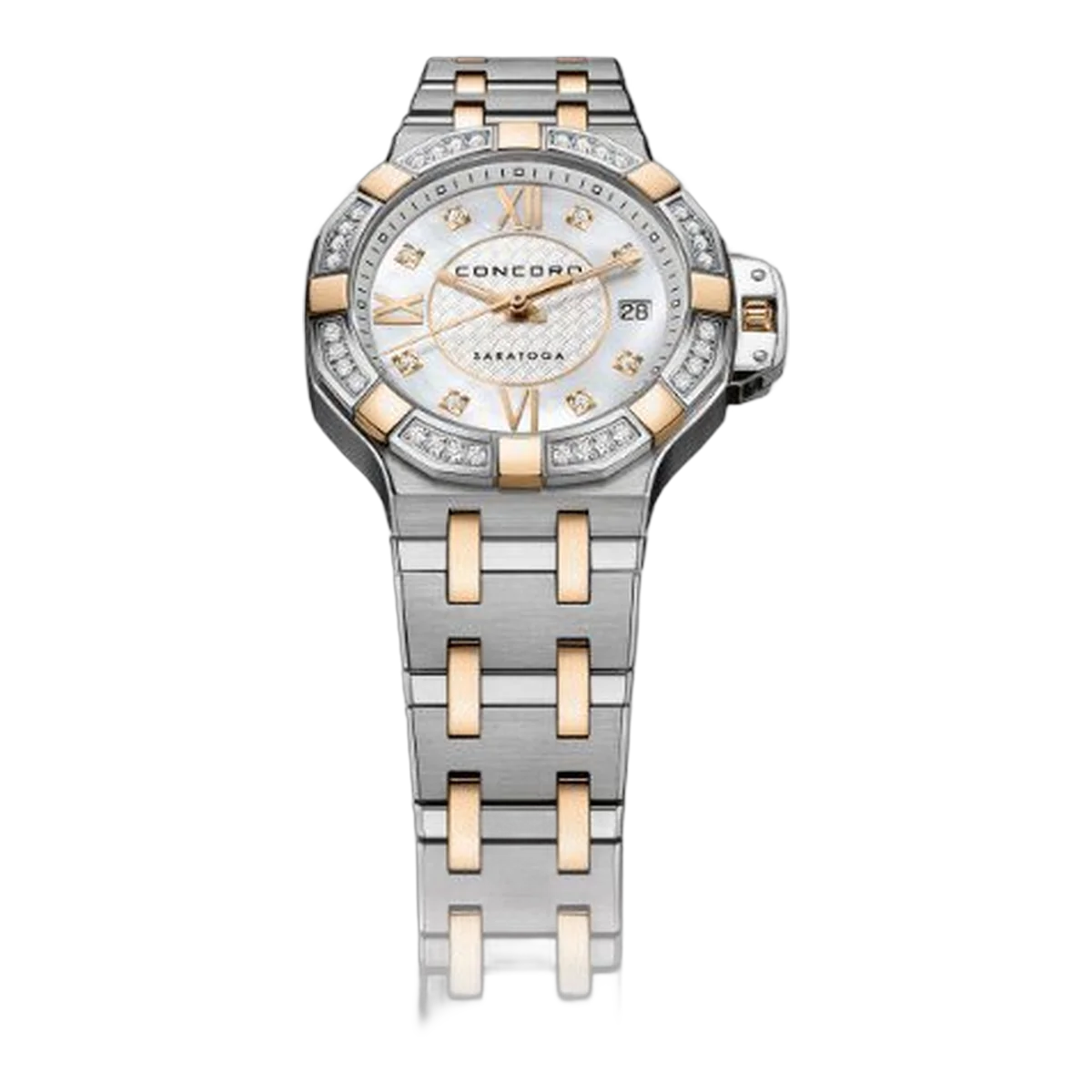 Concord Saratoga Stainless Steel &Amp; Rose Gold 28Mm Ladies Watch