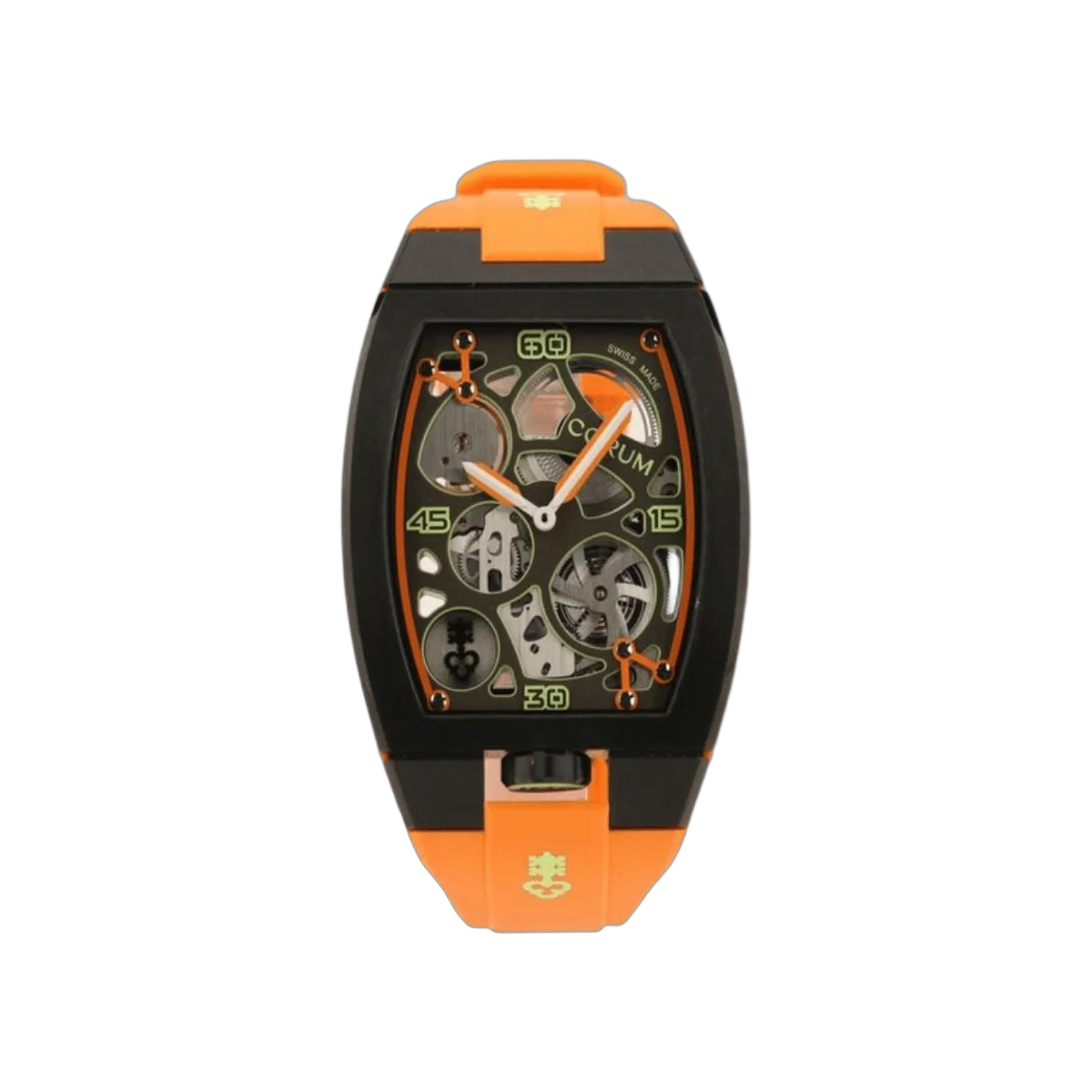 Corum Lab 01 Collection Z410/04323-410.100.95/F374 Titanium Black DLC Treatment 40 mm Orange Dial Men’s Watch
