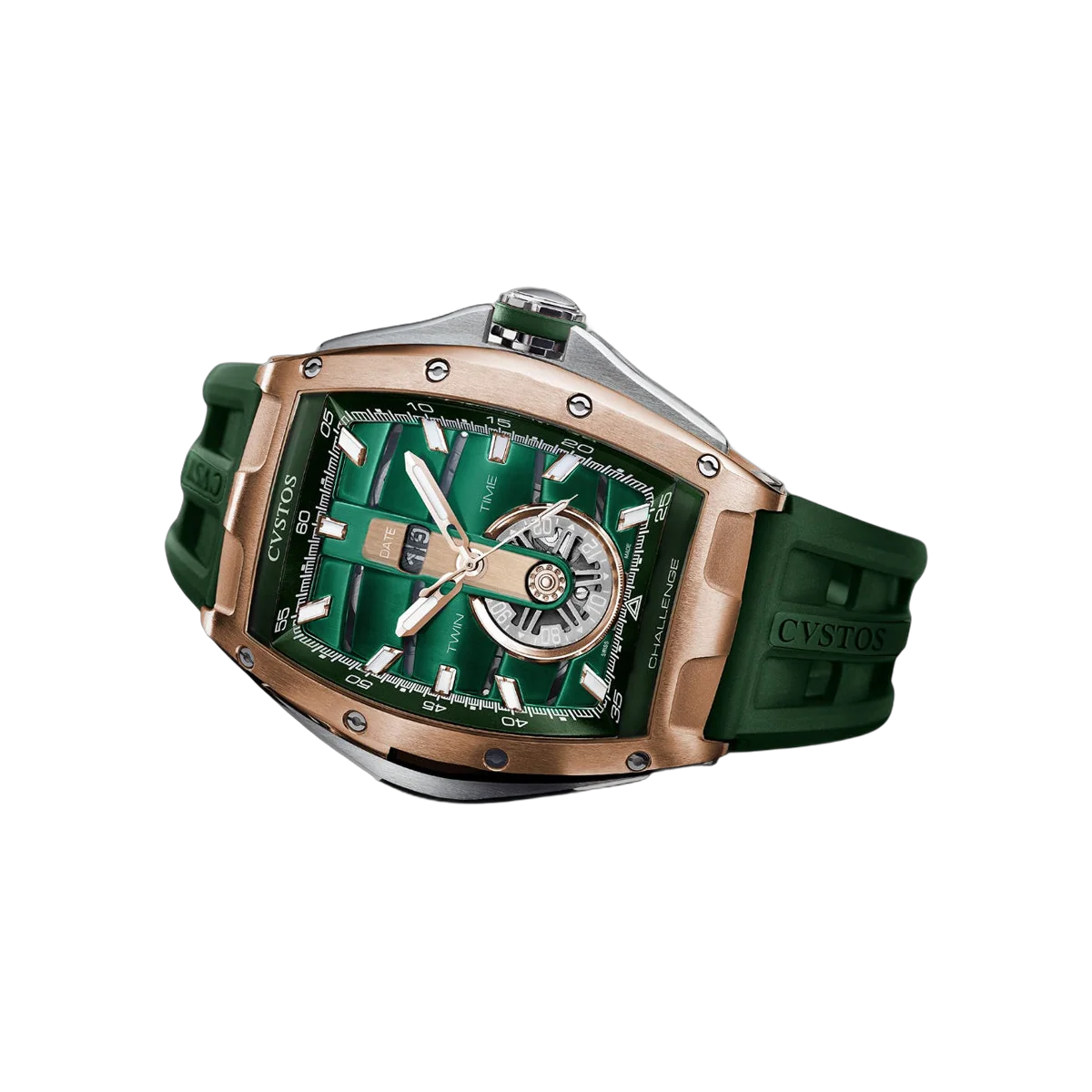 CVSTOS Challenge Twin-Time A01108.4127001 Rose Gold 41mm Green Dial Men's Watch – additional product photo 2