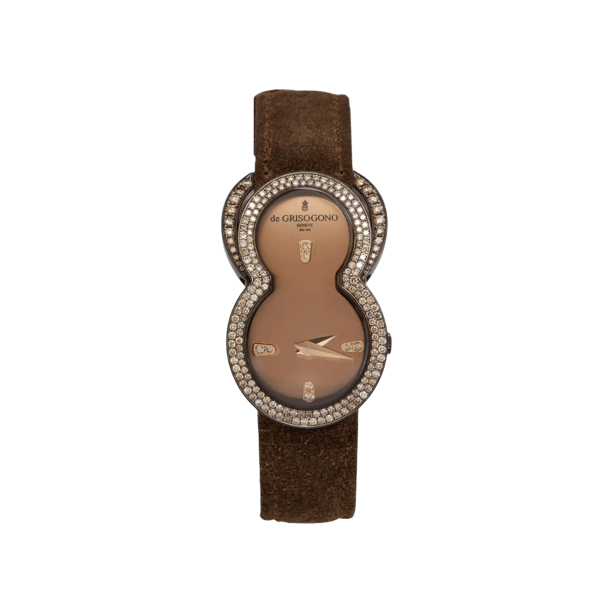 De Grisogono BE Eight S05 Brown PVD Coated 18k Rose Gold Diamond Brown Dial