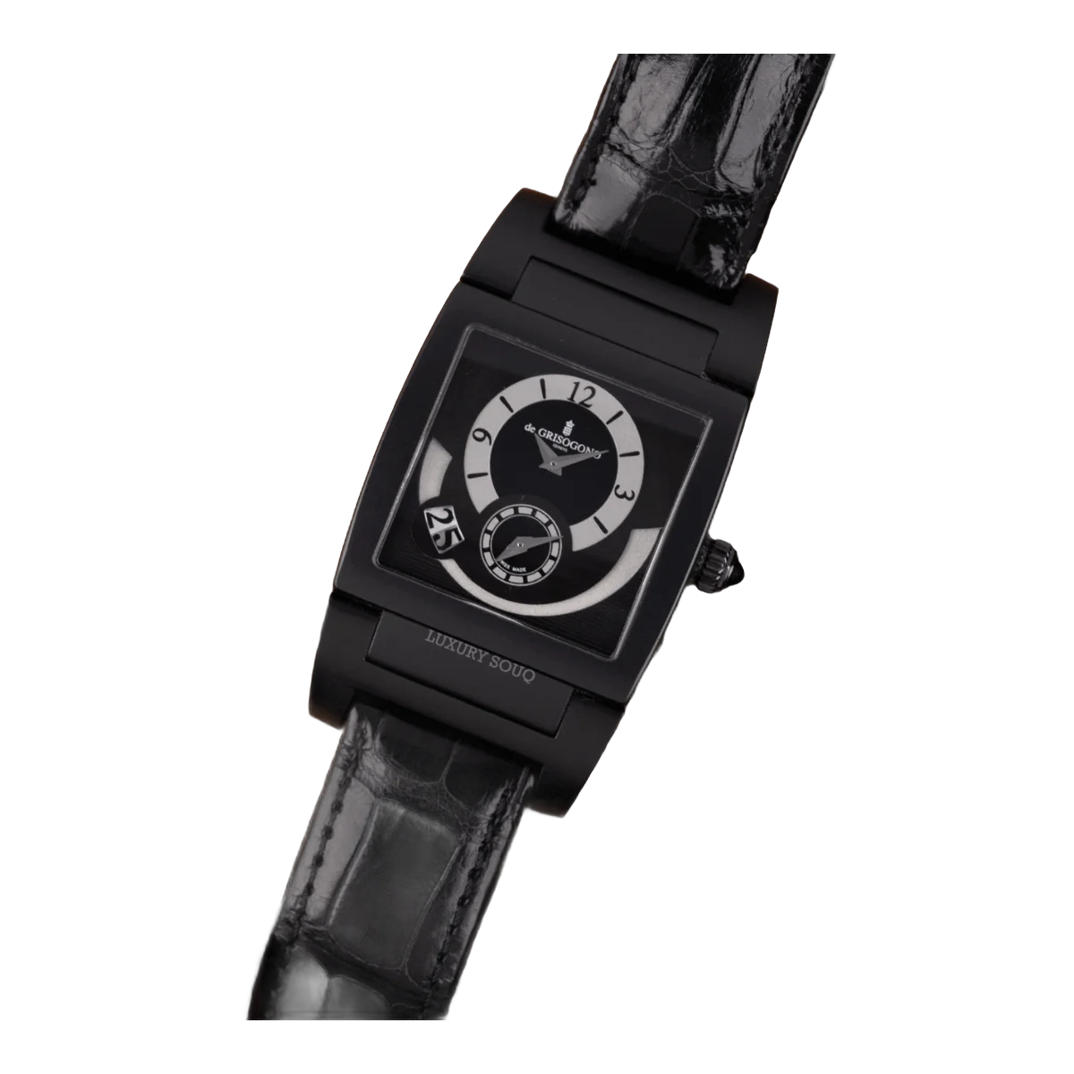 De Grisogono Dual Time UNO DF N20 Automatic PVD Stainless Steel Black Alligator Strap Black Dial – additional product photo 3
