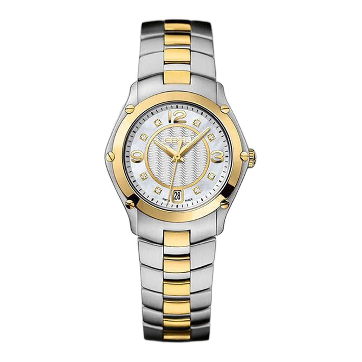 Ebel Sport 1216183 Quartz 27Mm Mother Of Pearl Dial Steel And Yellow Gold Ladies Watch