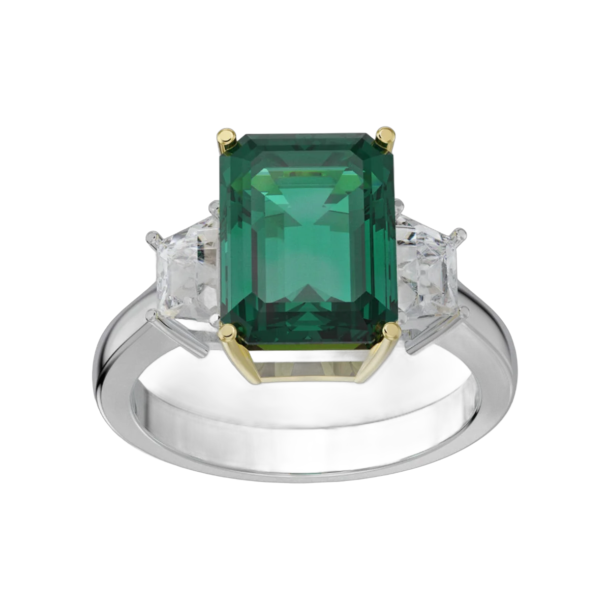 Embrace Emerald & Diamond Ring -HRD- F-G/VS-SI,737R,Total Wt - 5.26gm