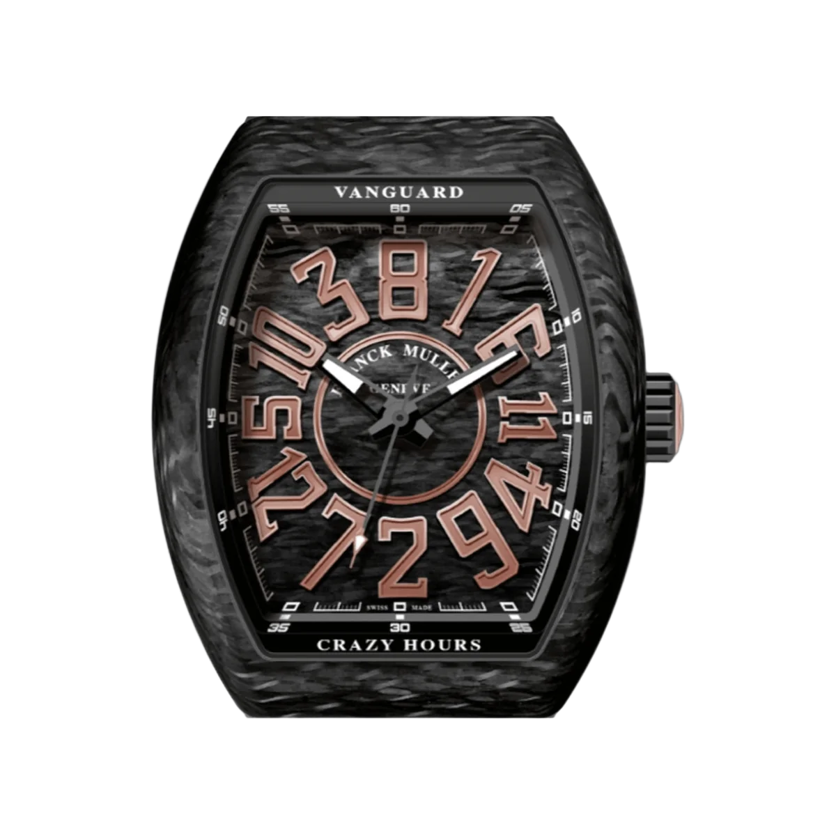 Franck Muller Vanguard Crazy Hours V 45 CH CARBON RB-5N 45mm Automatic Gold Numerals Black Dial Mens Watch – additional product photo 3