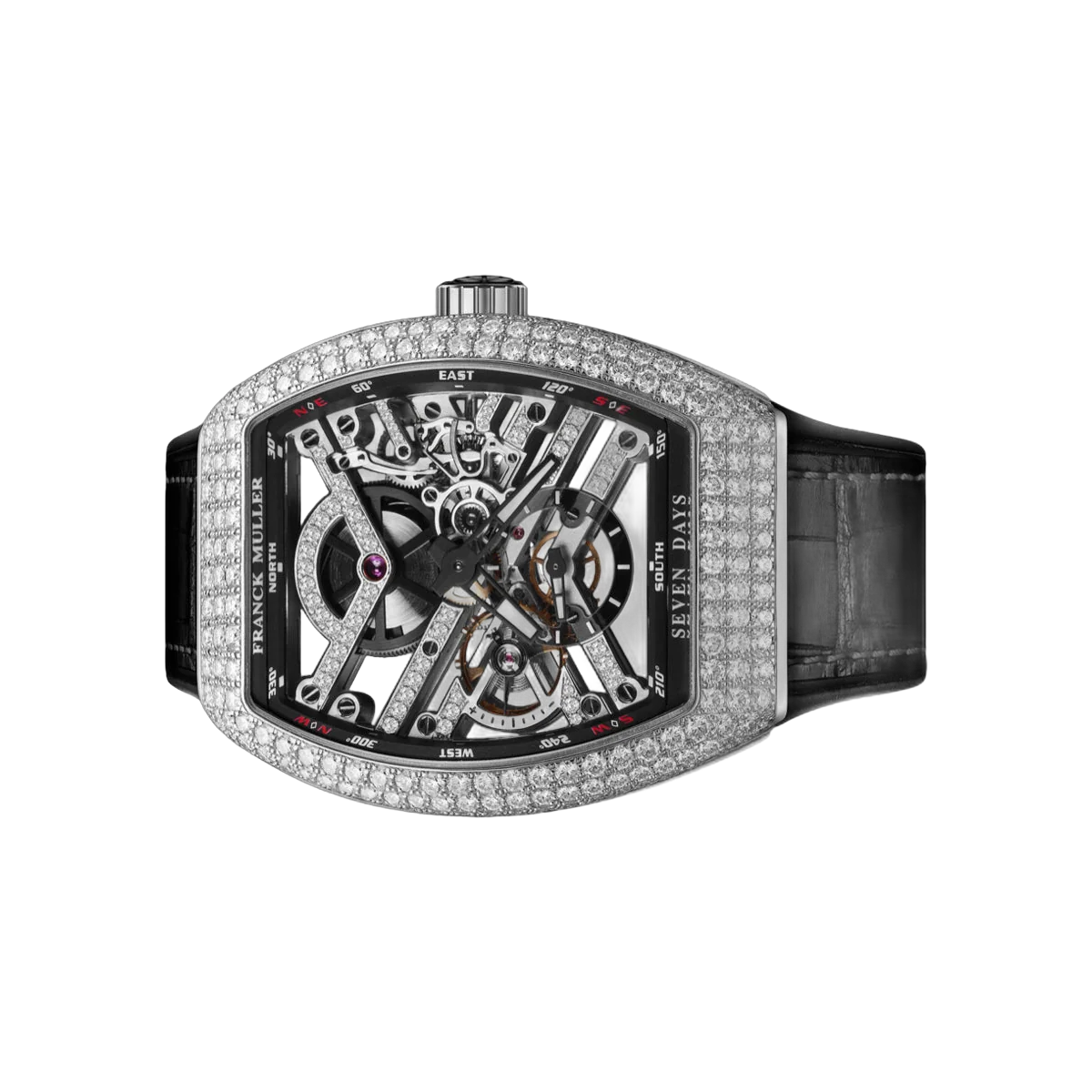 Franck Muller Vanguard Skeleton Seven Days V 41 S6 SQT D MVT D OG NR White Gold Diamond-set Bezel 41mm Skeleton Dial Unisex Watch – additional product photo 2