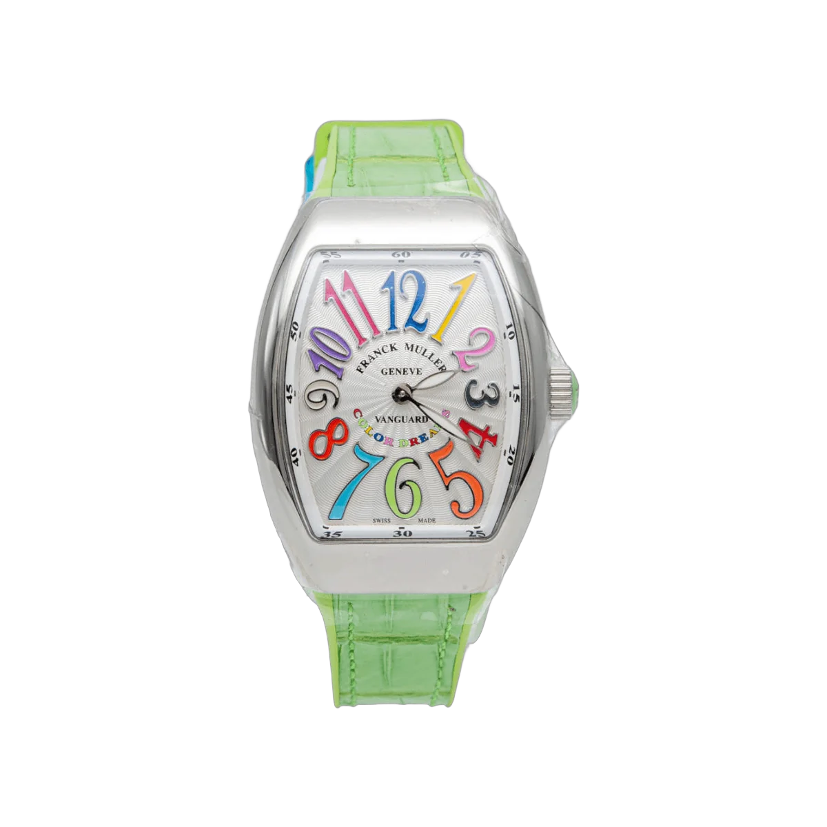 Franck Muller Vanguard V 32 QZ COL DRM AC VE Master Of Complication Qyartz Green Strap Ladies Watch