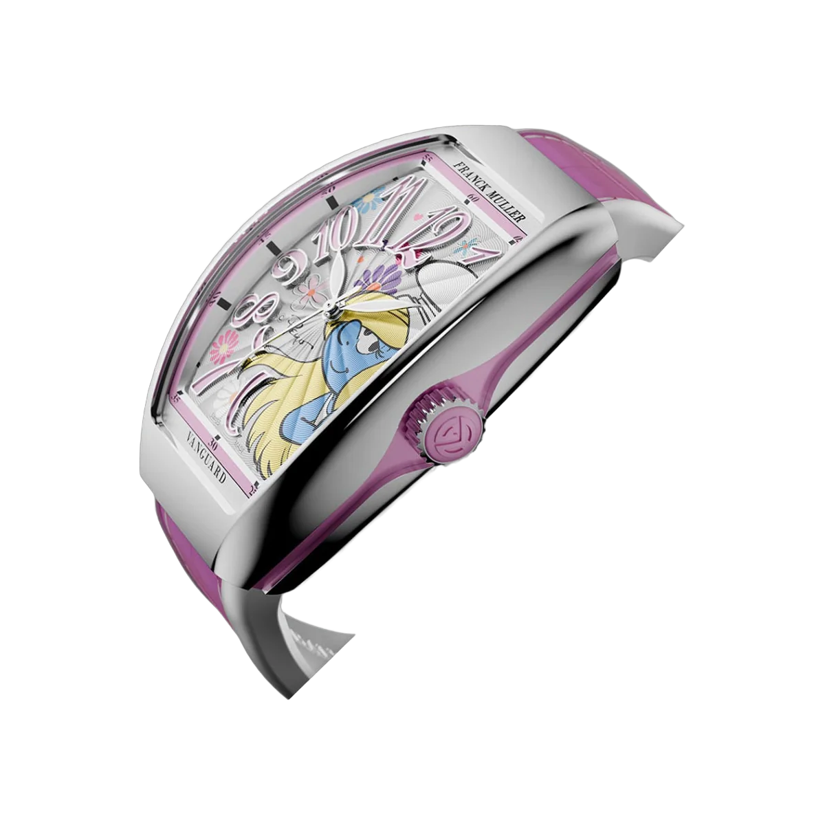 Franck Muller Vanguard V 32 SC AT FO FLW AC RS Smurfette Limited Edition Stainless Steel 32mm Floral Pink Dial Ladies Watch – additional product photo 2