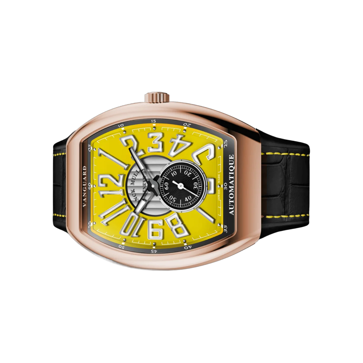 Franck Muller Vanguard V 41 S S6 AT FO VIN 5N.JA Slim Vintage Rose Gold 41mm Yellow Dial Mens Watch – additional product photo 2