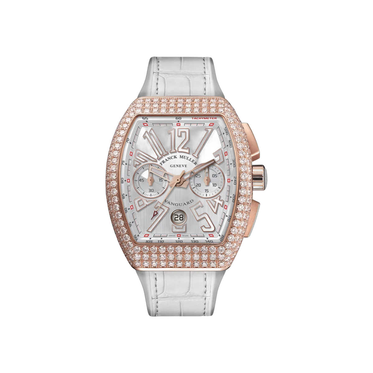 Franck Muller Vanguard V 45 CC DT D 5N BC 5N Rose Gold 45mm White Dial Men's Watch