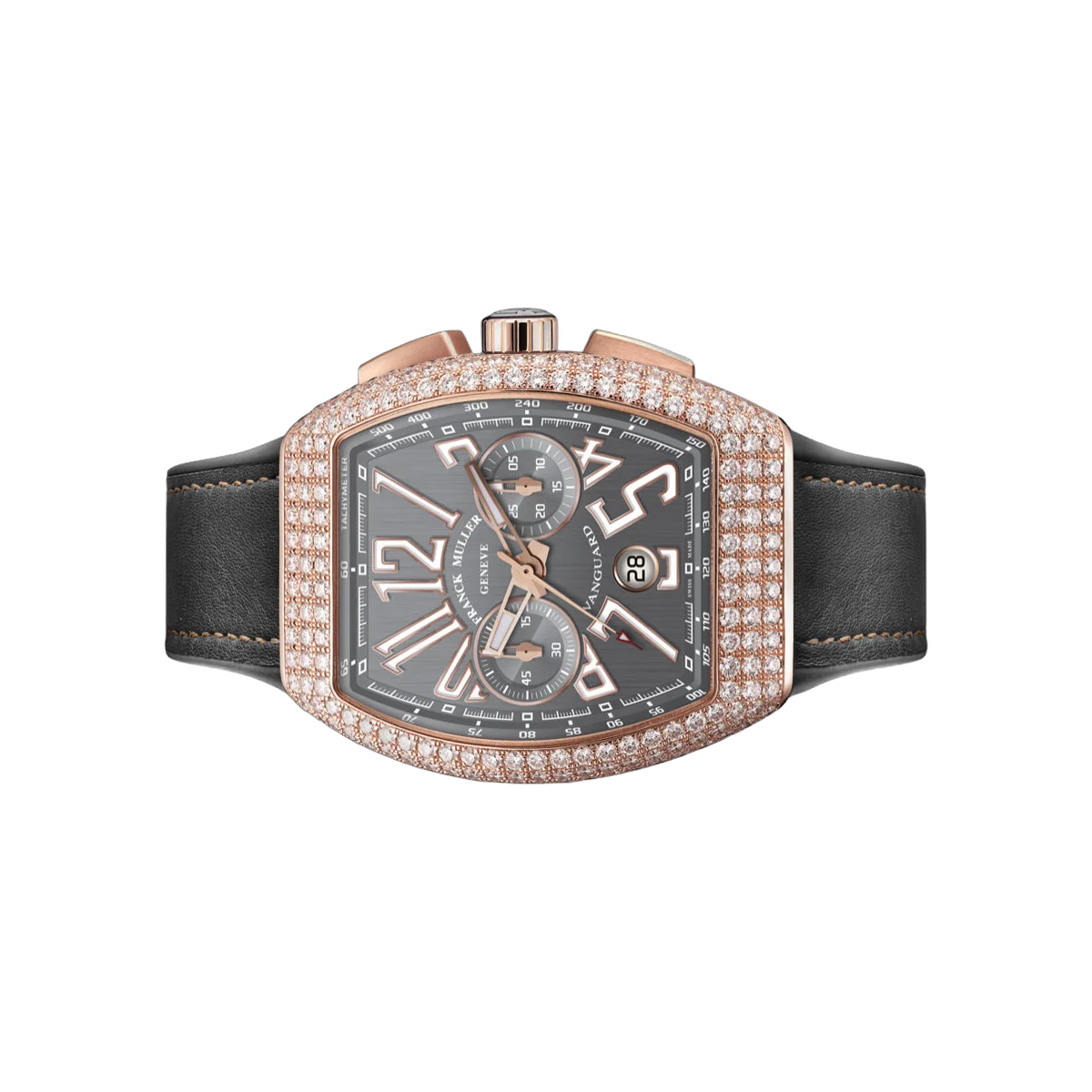 Franck Muller Vanguard V 45 CC DT D 5N TT 5N Rose Gold Diamond Bezel 45mm Brown Dial Men's Watch – additional product photo 2