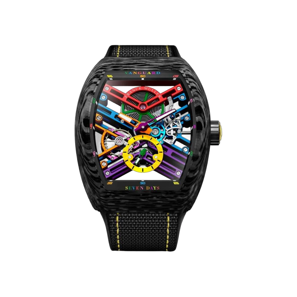 Franck Muller Vanguard V 45 S6 SQT COL DRM CARBONE NR Skeleton Dial
