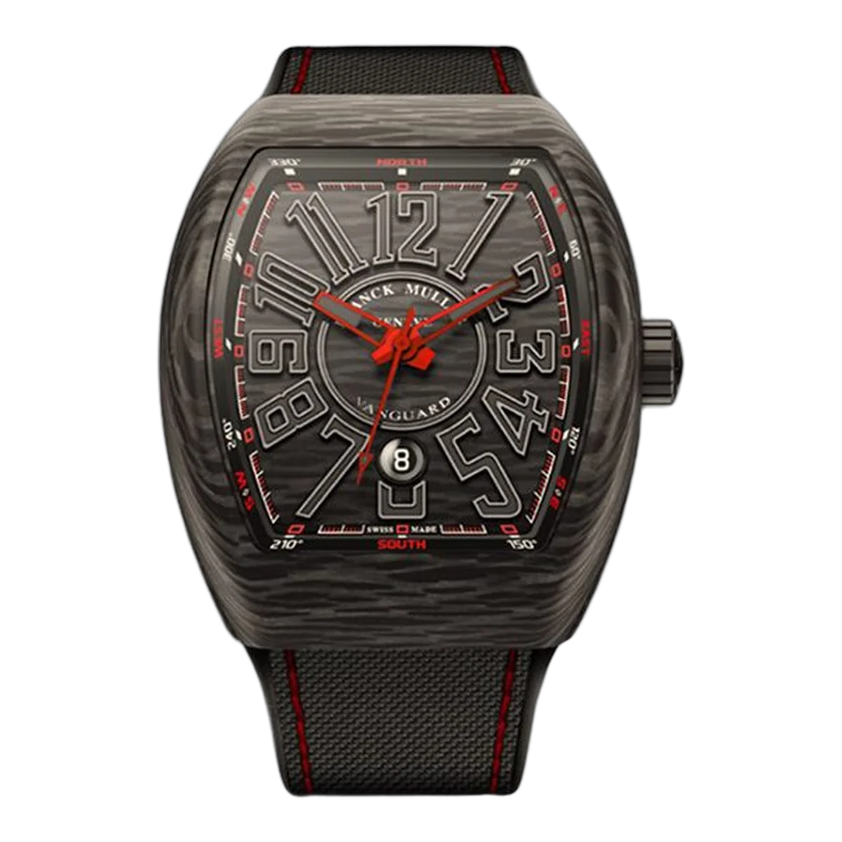 Franck Muller Vanguard V 45 Sc Dt Carbone Nr (Er) Carb Blk Carbon Automatic 44Mm Black Fabric Straps Men's Watch
