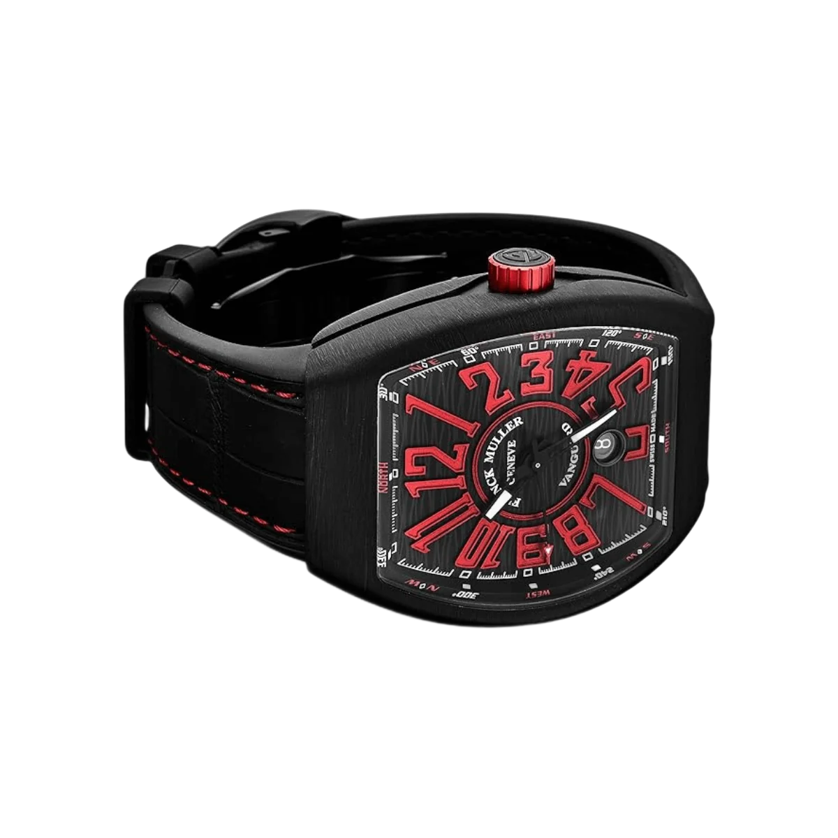 Franck Muller Vanguard V 45 SC DT TT NR BR NR Black Titanium red Numerals 45mm Black Dial Mens Watch – additional product photo 3