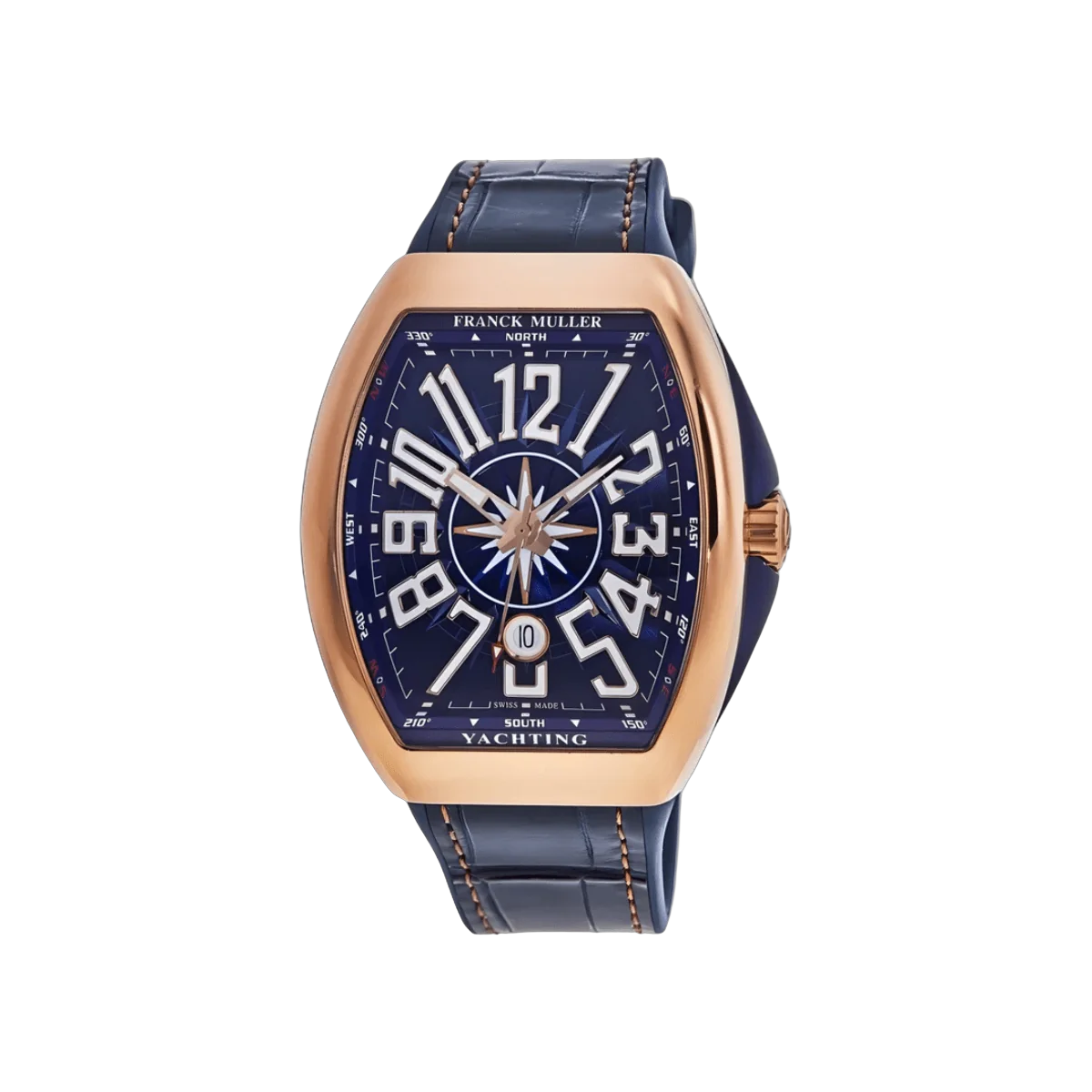 Franck Muller Vanguard V 45 SC DT5N BL Yachting 18K Rose Gold 45mm Blue Dial Men’s Watch