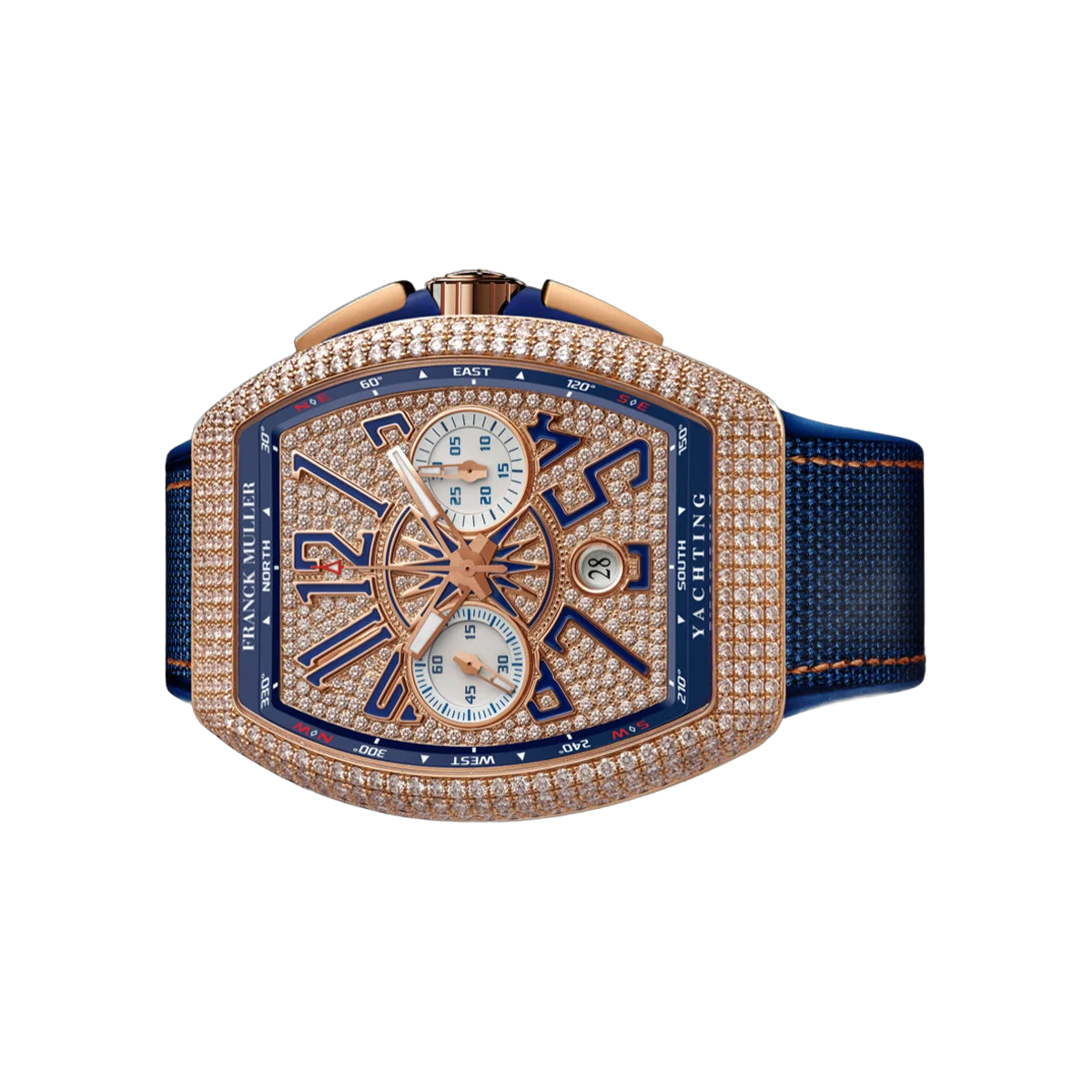 Franck Muller Vanguard Yachting V 45 CC DT YACHT D CD 5N BL 5N Rose Gold Diamonds Bezel & Dial 45mm Men's Watch – additional product photo 2