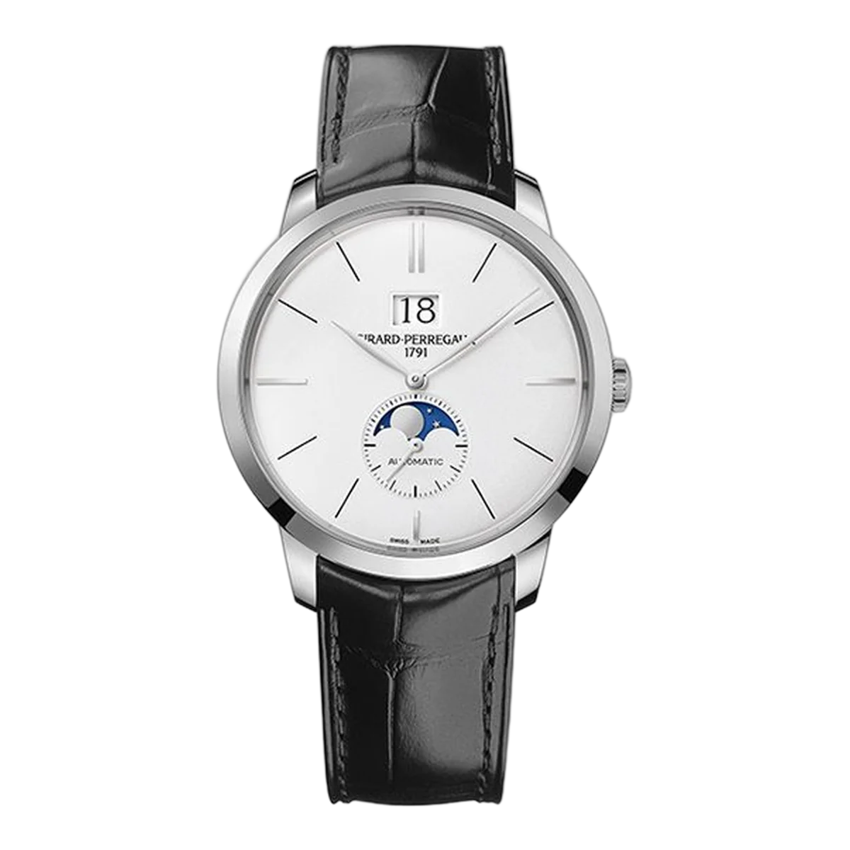 Girard Perregaux 1966 49556-53-132-BB6C Large Date Moonphase 40Mm 18K White Gold Men's Watch