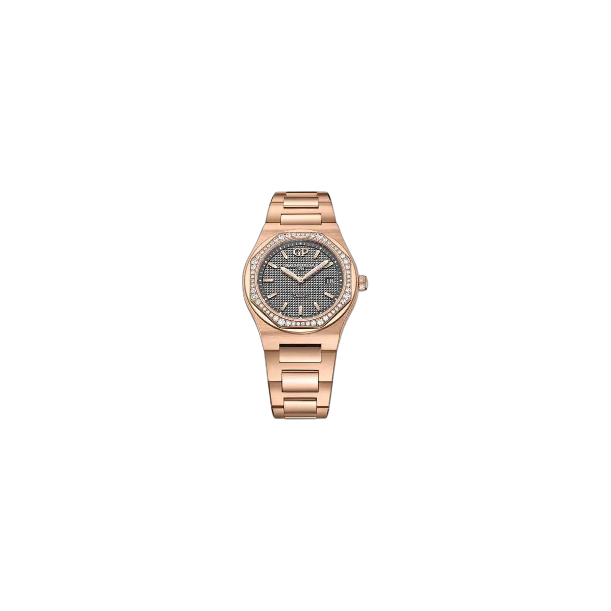 Girard Perregaux Laureato 34Mm 18K Rose Gold Ladies Watch