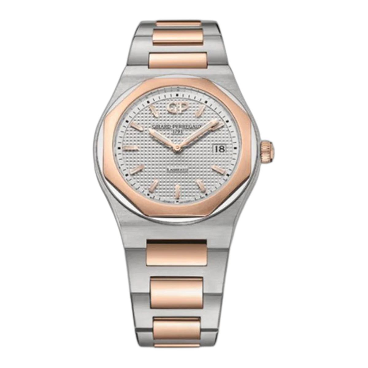 Girard Perregaux Laureato 34Mm Stainless Steel/18K Rose Gold Ladies Watch 80189-56-132-56A