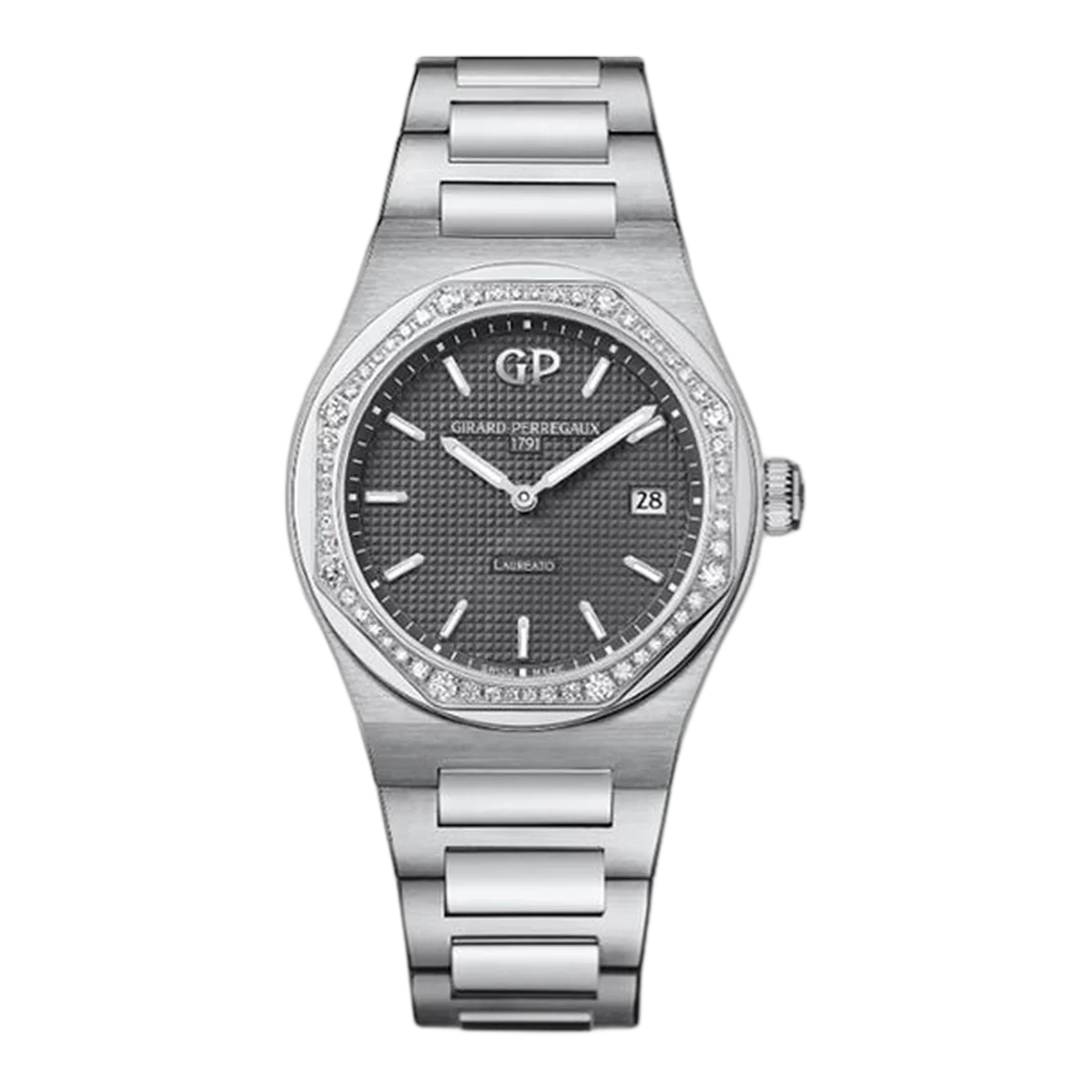 Girard Perregaux Laureato 80189D11A231-11A Slate Grey Diamond Bezel 34mm