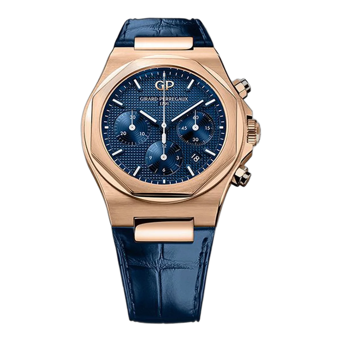 Girard Perregaux Laureato Chronograph 81020-52-432-Bb4A Blue Dial 42Mm Rose Gold Blue Dial Men's Watch