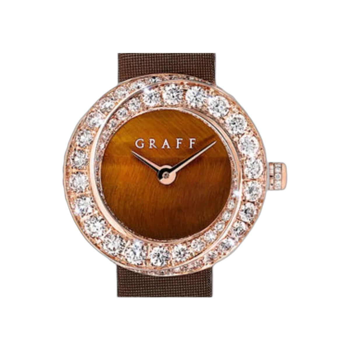 Graff Spiral GSP23PGD Tigers Eye DIal Rose Gold Brown Satin Strap – additional product photo 3