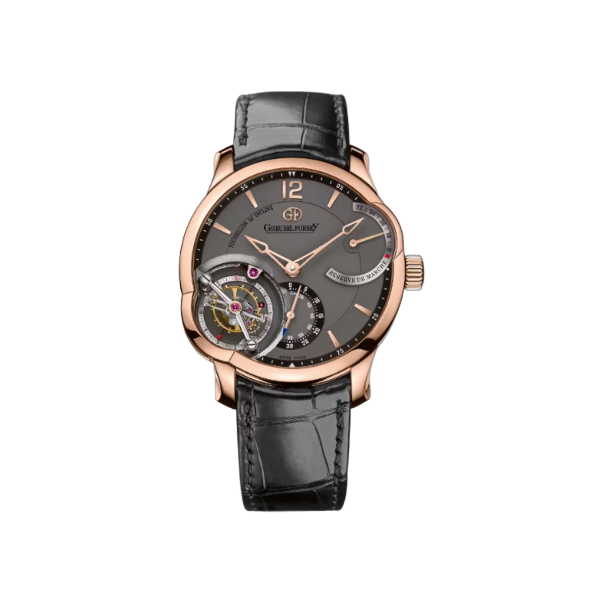 Greubel Forsey Tourbillon 24 Secondes P00296 Rose Gold 43.5mm Gray Dial Men's Watch