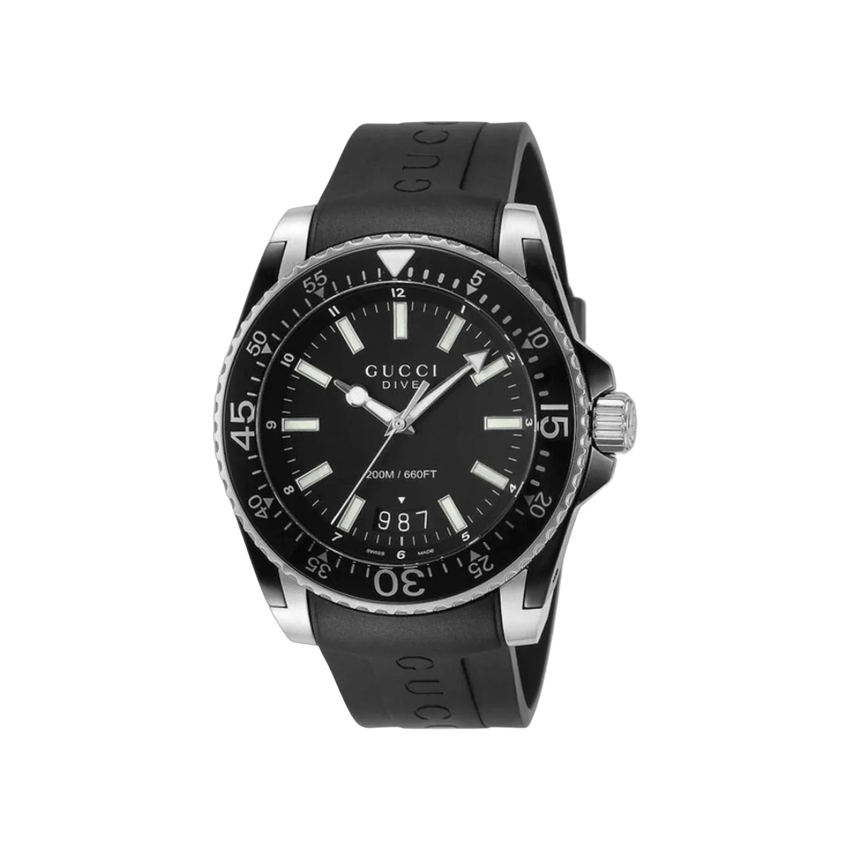 Gucci Dive YA136204A 45mm Black Index Dial Mens Watch