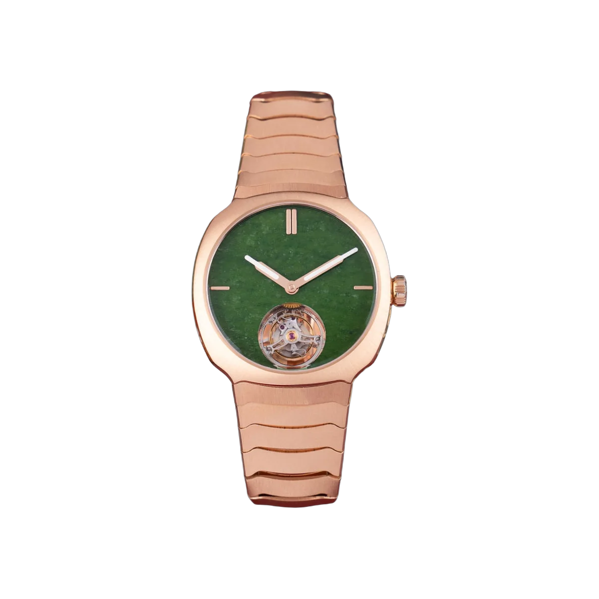 H. Moser & Cie. Streamliner 6804-0406 Tourbillon Rose Gold 40mm Green Wyoming Jade Dial Men's Watch