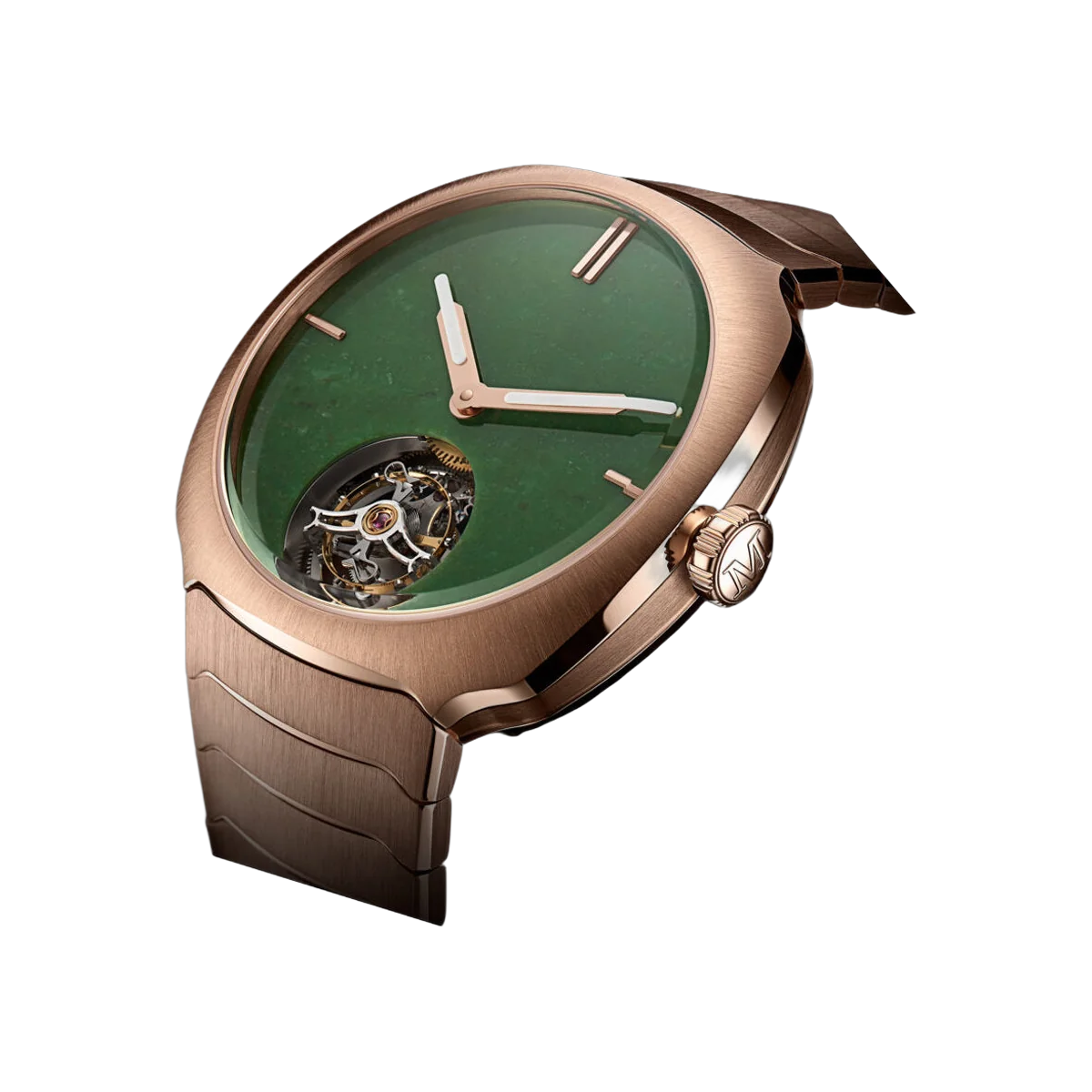 H. Moser & Cie. Streamliner 6804-0406 Tourbillon Rose Gold 40mm Green Wyoming Jade Dial Men's Watch – additional product photo 2