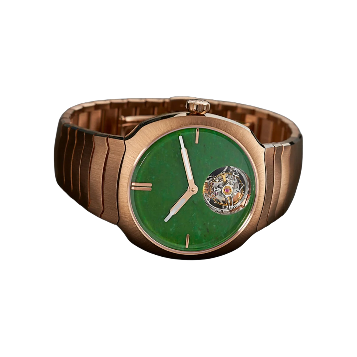 H. Moser & Cie. Streamliner 6804-0406 Tourbillon Rose Gold 40mm Green Wyoming Jade Dial Men's Watch – additional product photo 3