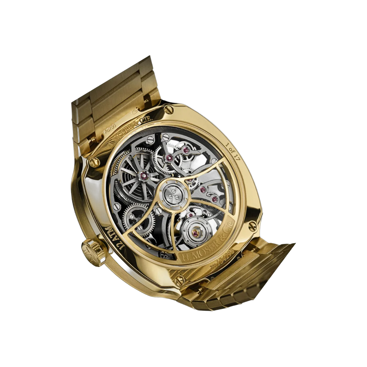 H. Moser & Cie. Streamliner 6814-0700 Tourbillon Boutique Edition Yellow Gold 40mm Skeleton Dial Men's Watch – additional product photo 2