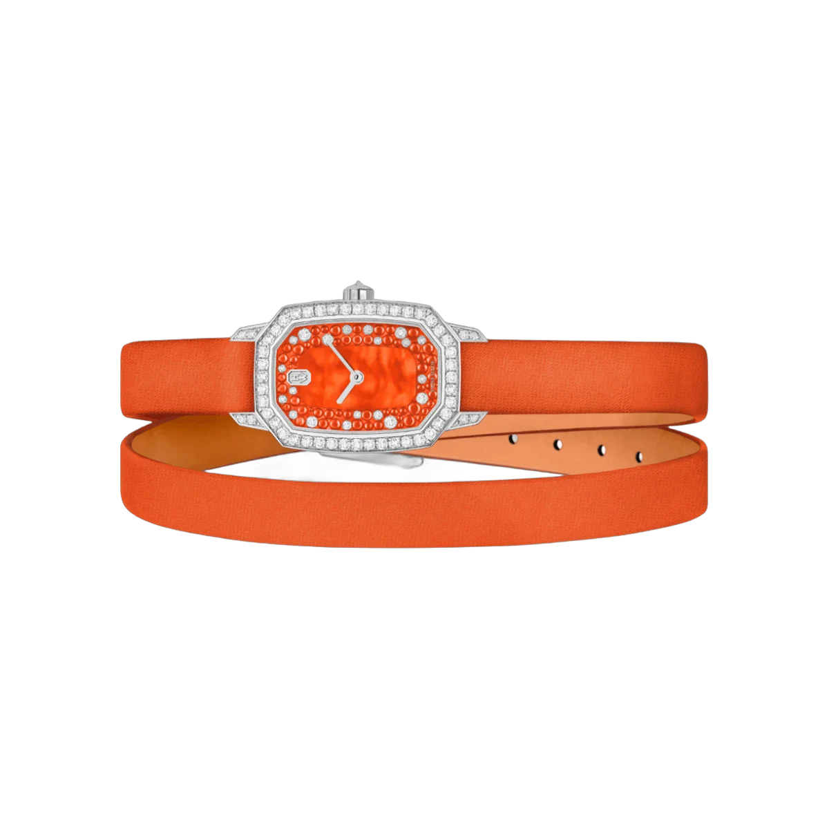 Harry Winston Emerald EMEQHM18WW015 Quartz 24mm Orange MOP Dial Womens Watch – additional product photo 2