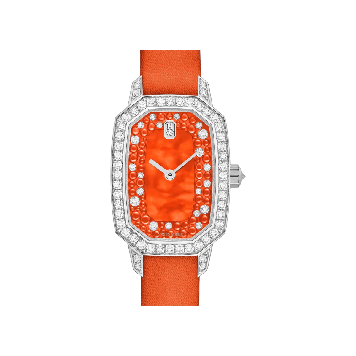 Harry Winston Emerald EMEQHM18WW015 Quartz 24mm Orange MOP Dial Womens Watch – additional product photo 3