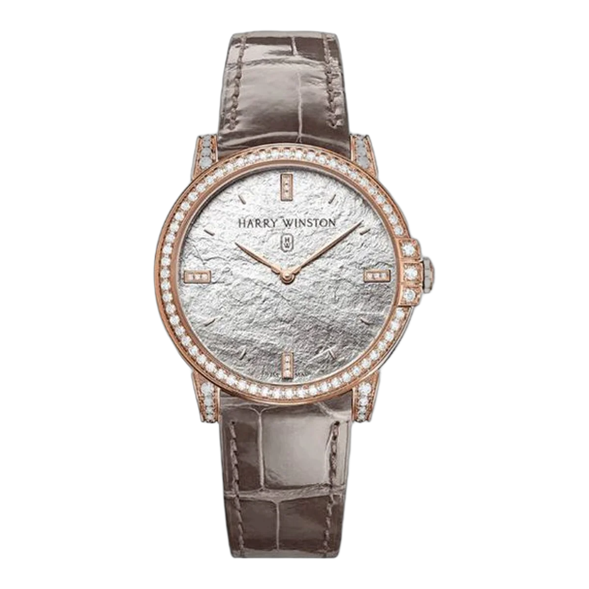 Harry Winston Midnight Monochrome Silver White Metallic Diamond Dial Ladies Watch