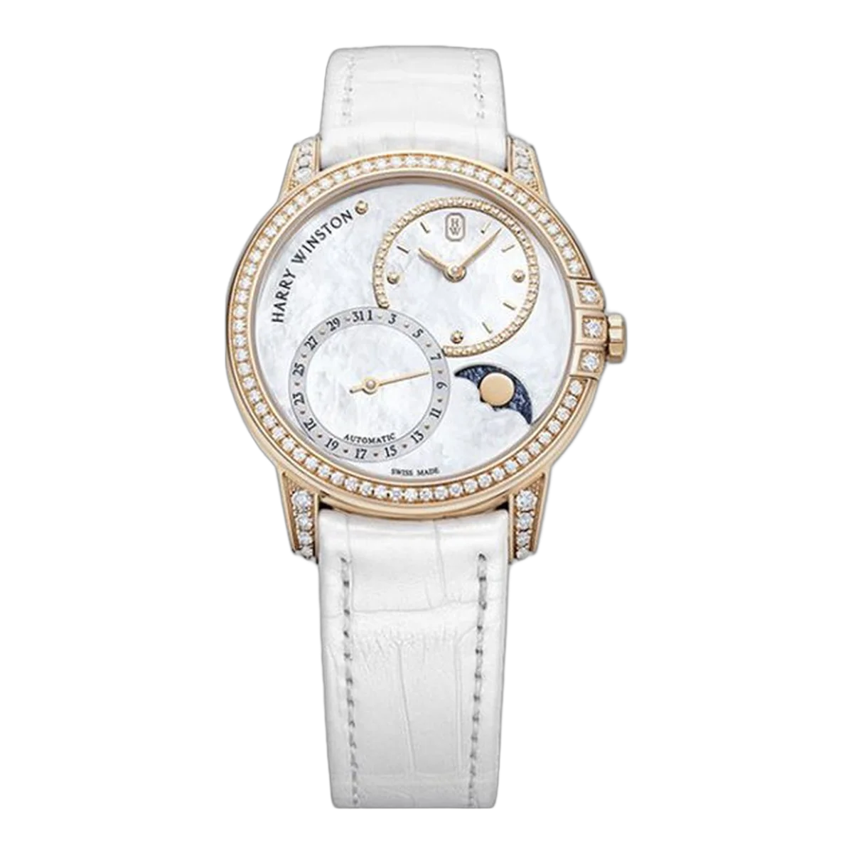 Harry Winston Midnight White Mother Of Pearl Dial Automatic Ladies Watch
