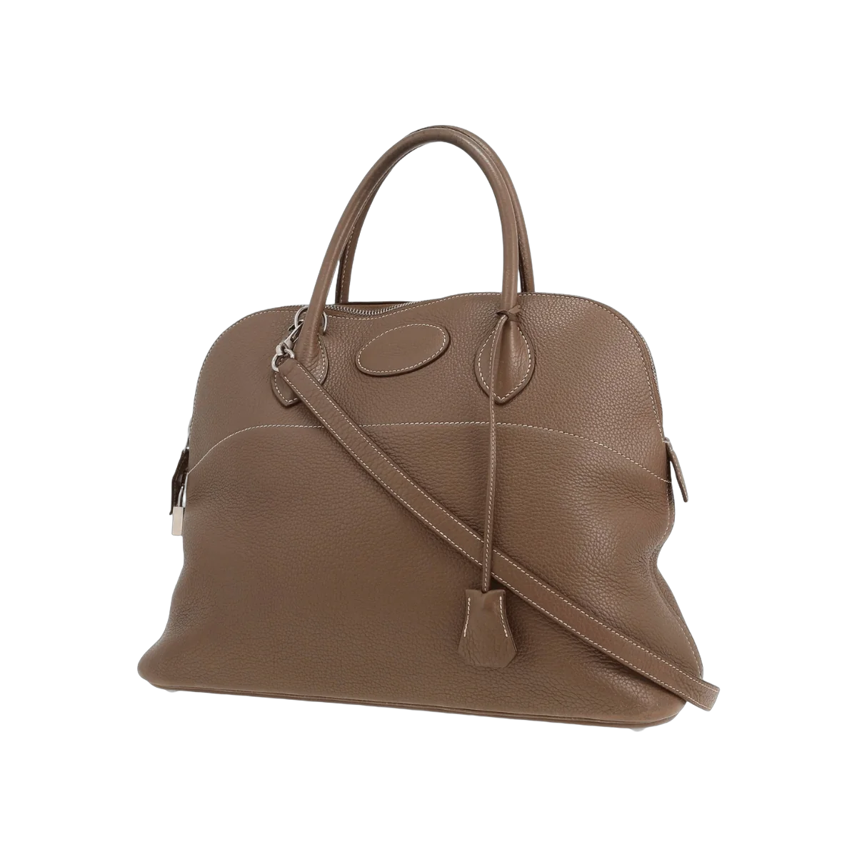 Hermes Bolide 35 Etoupe Clemence Leather palladium HW Hardware