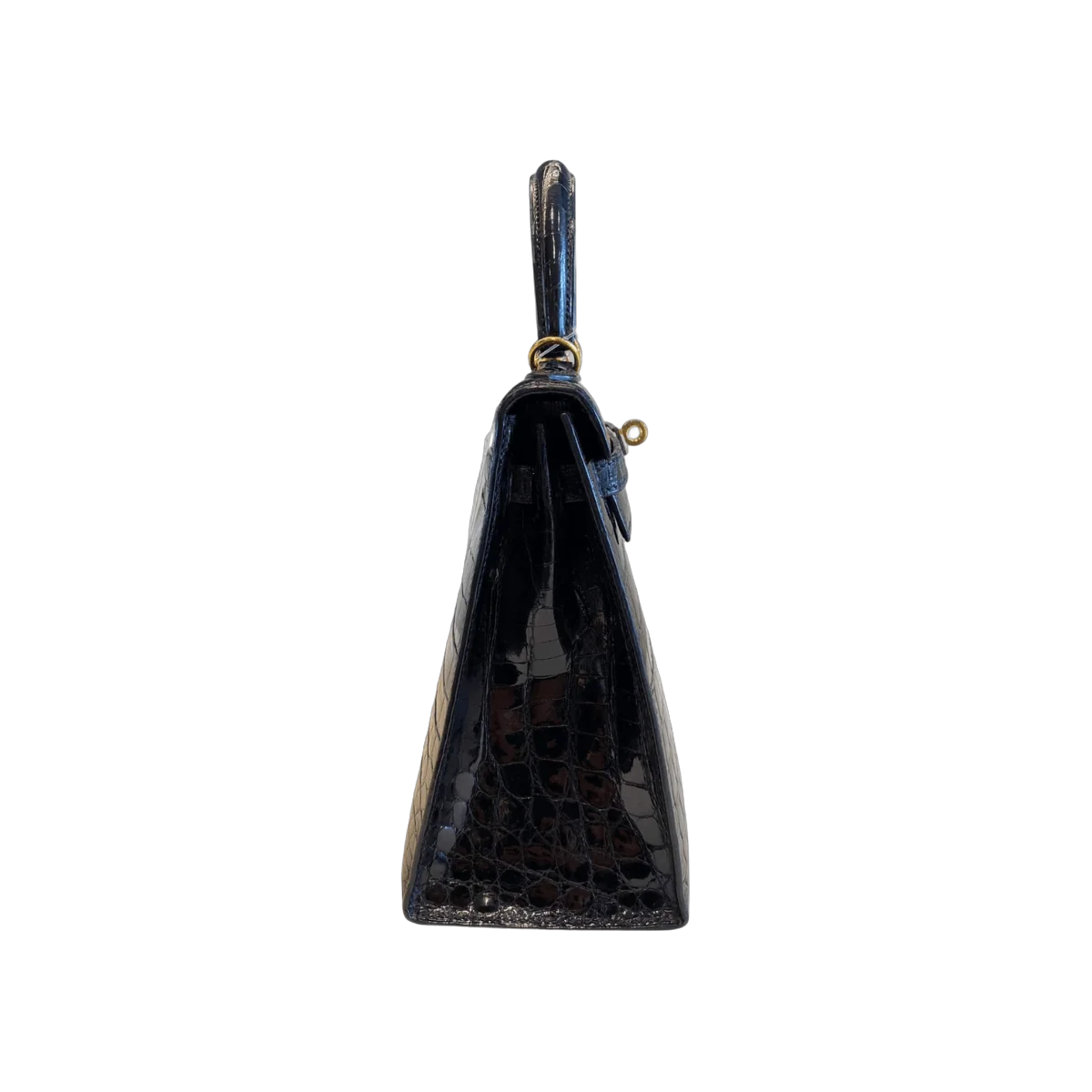 Hermes Kelly 25 Black Shiny Crocodile Gold HW Handbag – additional product photo 4