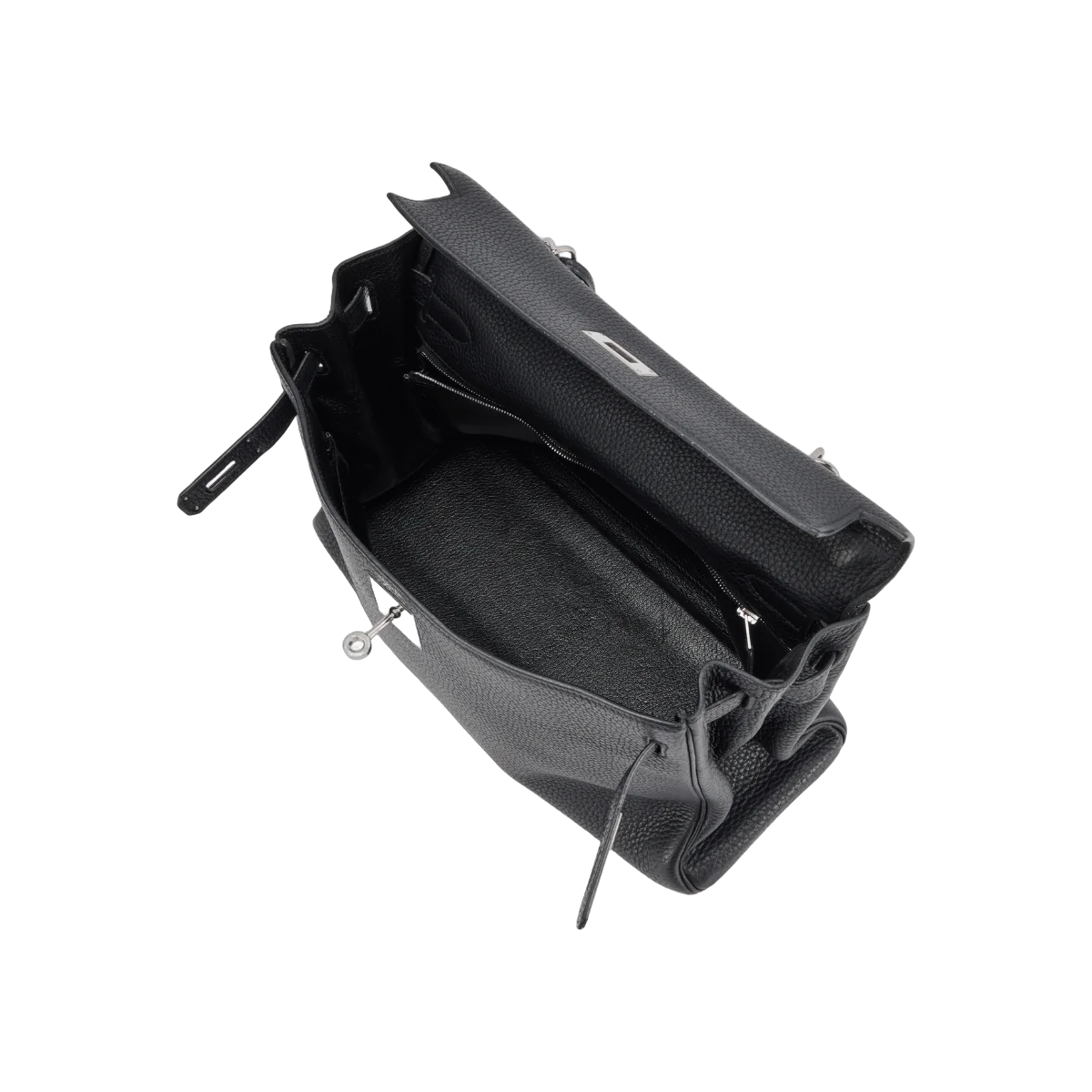 Hermes Kelly 32 Black Clemence Leather Palladium Hardware Hand Bag – additional product photo 5