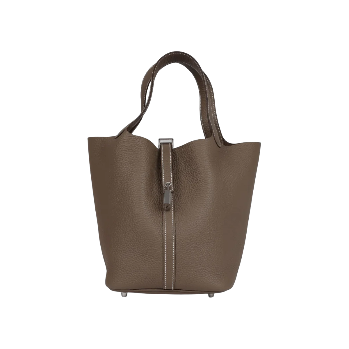 Hermes Picotin 22 Etoupe Clemence Palladium Hardware Hand Bag